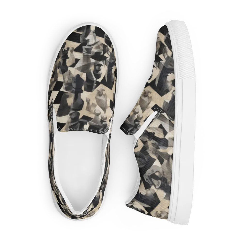 Checkmate Nocturne on Men's Slip-On Canvas Shoes — Front