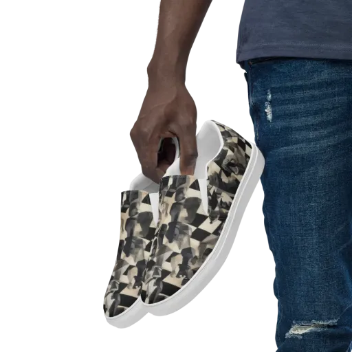 Checkmate Nocturne on a Men's Slip-On Canvas Shoes