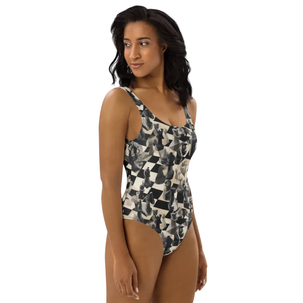 Checkmate Nocturne on One-Piece Swimsuit — Right