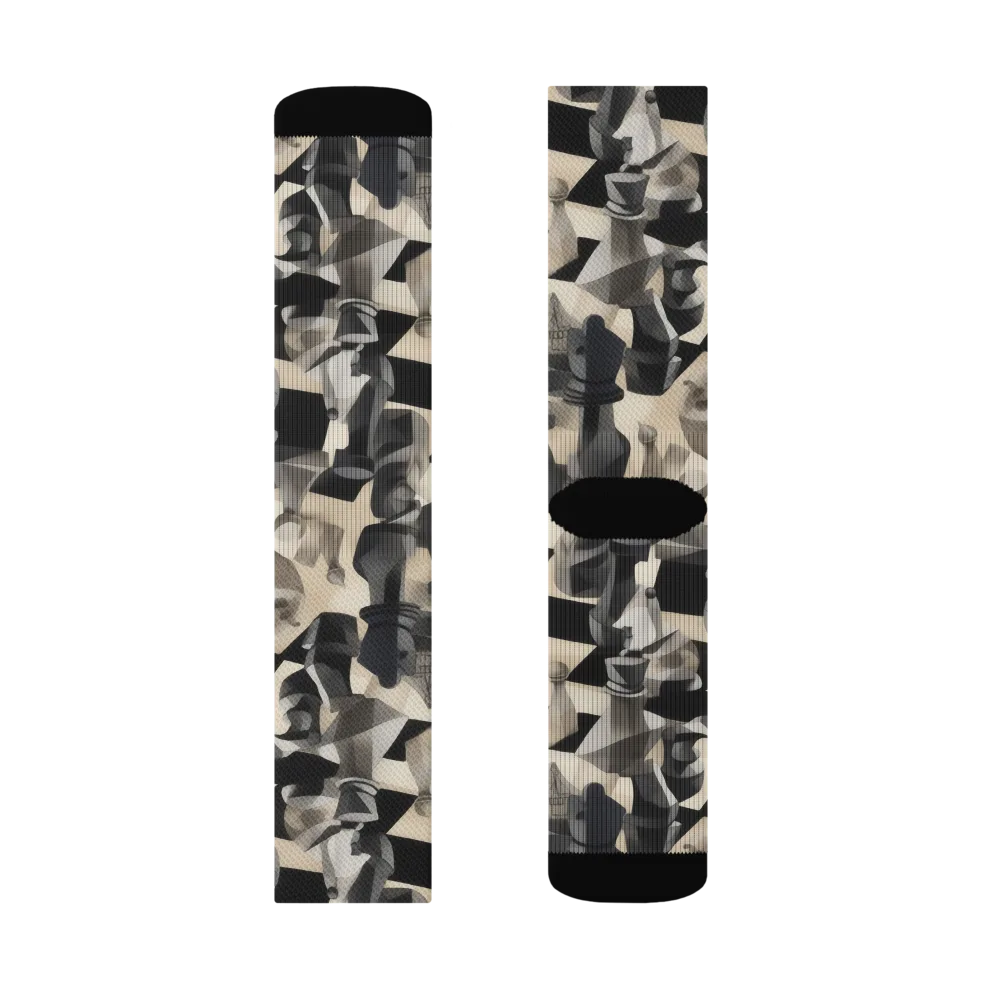 Checkmate Nocturne on Socks — Left Sock
