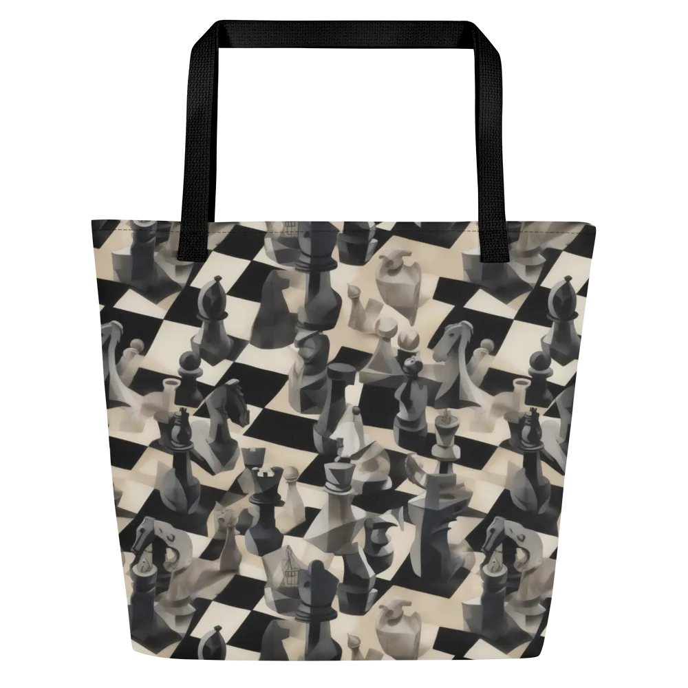 Checkmate Nocturne on Large Tote Bag W/ Pocket — Front