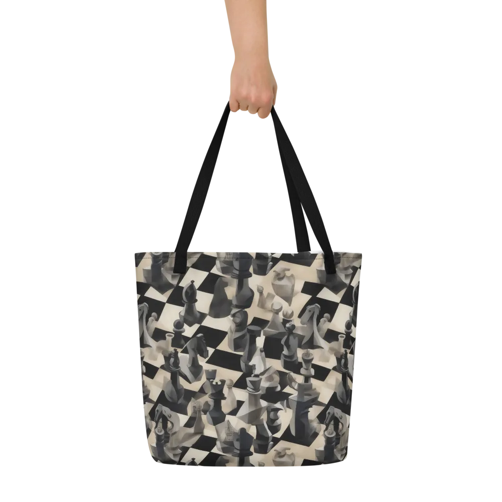 Checkmate Nocturne on Large Tote Bag W/ Pocket — Front