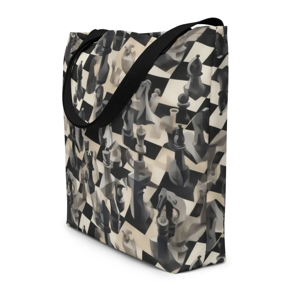 Checkmate Nocturne on Large Tote Bag W/ Pocket — Front
