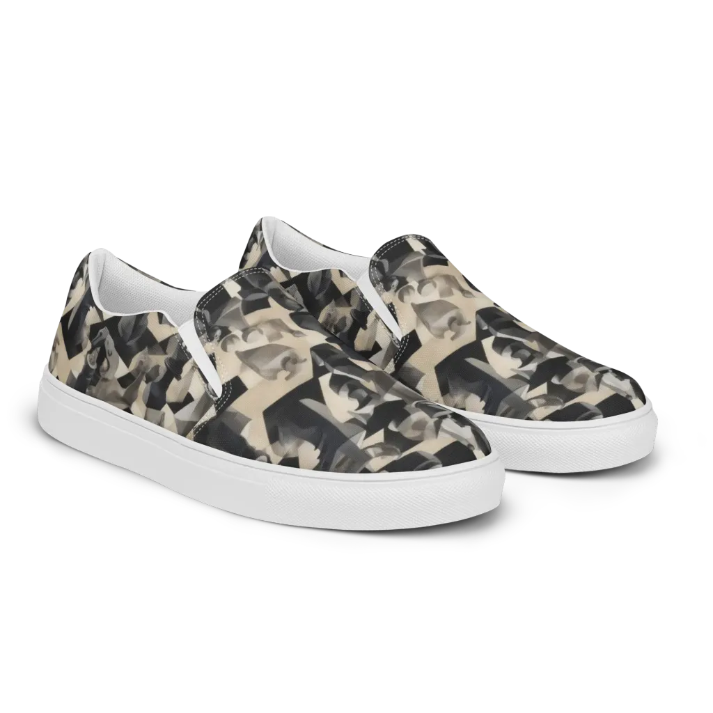 Checkmate Nocturne on Women's Slip-On Canvas Shoes — Right Front