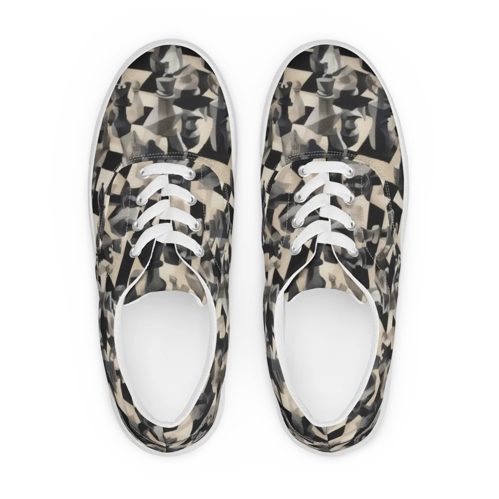 Checkmate Nocturne on Men's Lace-Up Canvas Shoes — Front