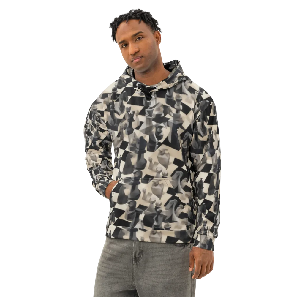 Checkmate Nocturne on Cotton Hoodie — Left Front