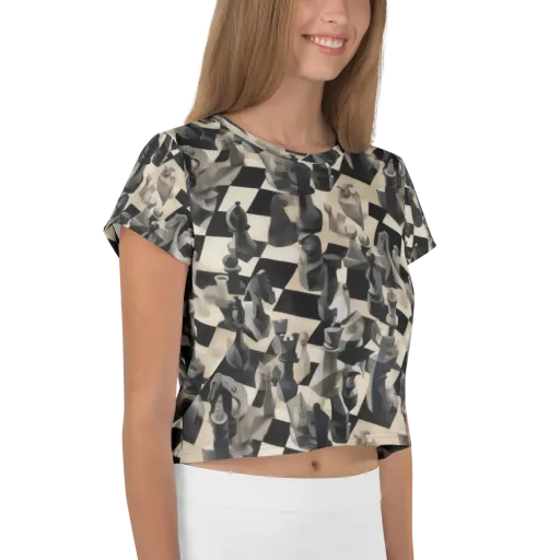 Checkmate Nocturne on a Crop Tee