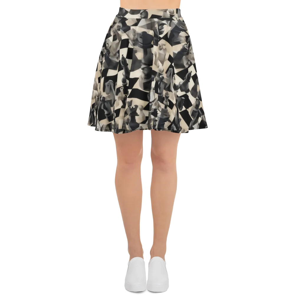 Checkmate Nocturne on Skater Skirt — Front