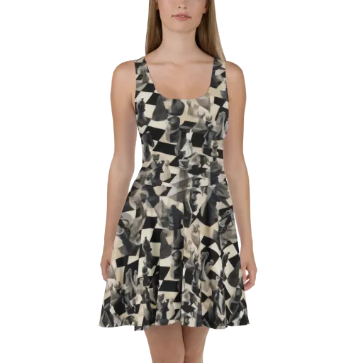Checkmate Nocturne on a Skater Dress