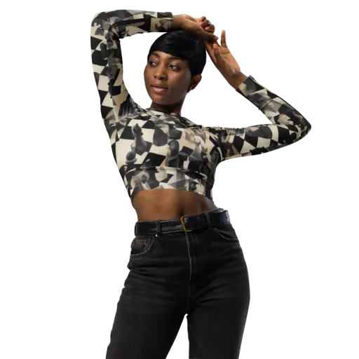 Checkmate Nocturne on a Long Sleeve Crop Top