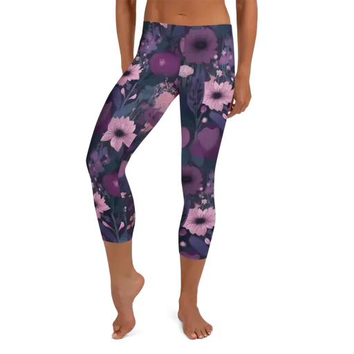 Afterdark Florals on a Capri Leggings
