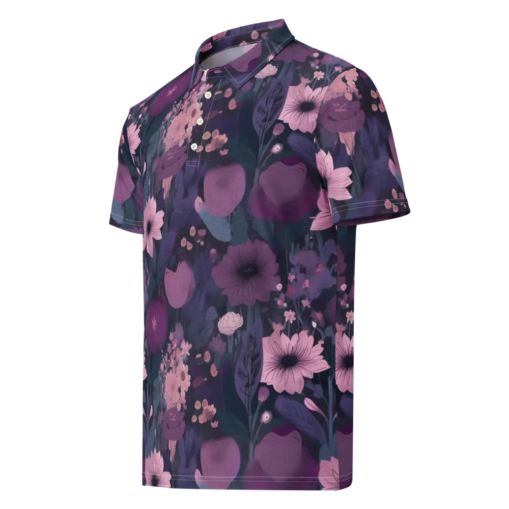 Afterdark Florals on Men's Slim Fit Polo Shirt — Left Front