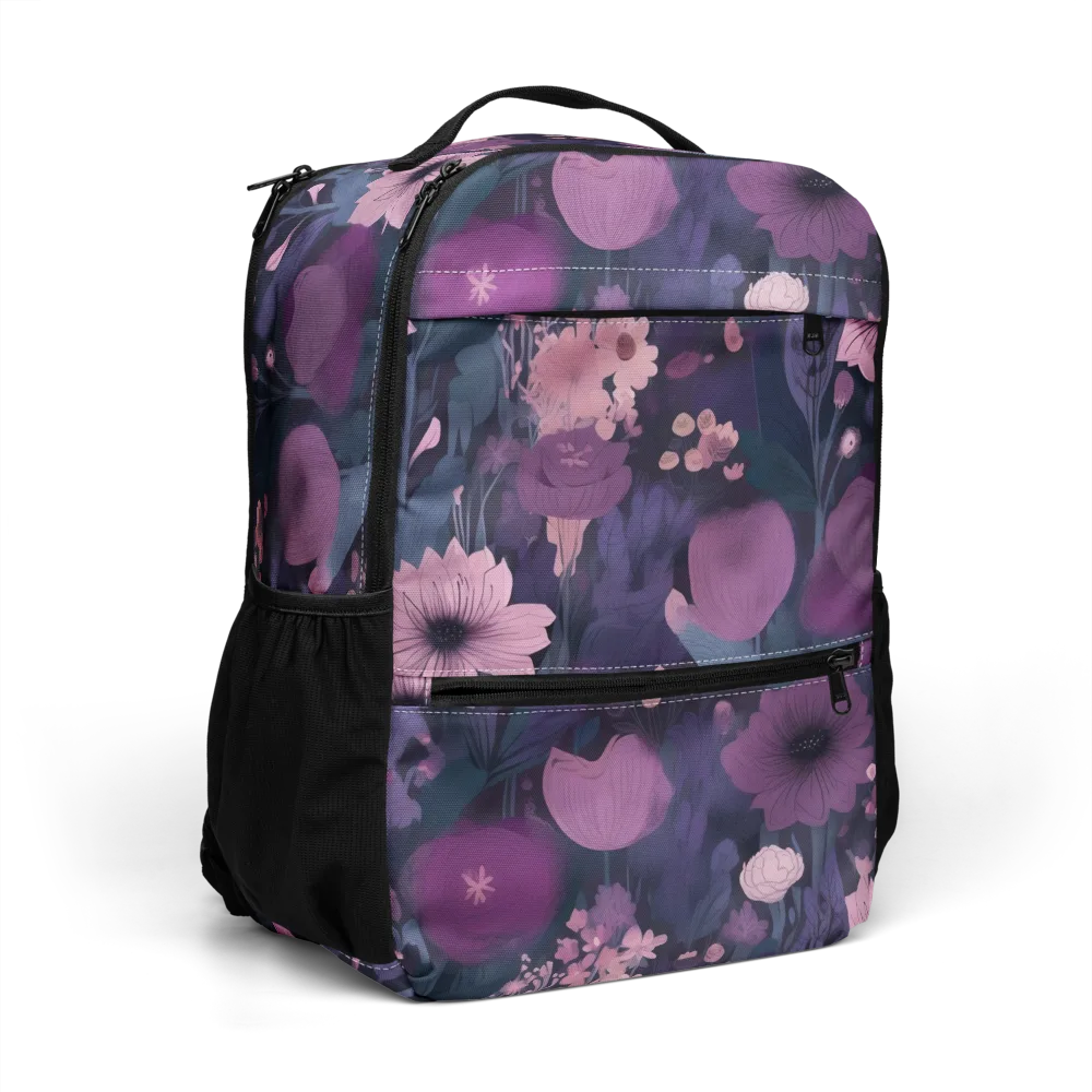 Afterdark Florals on Utility Backpack — Right Front