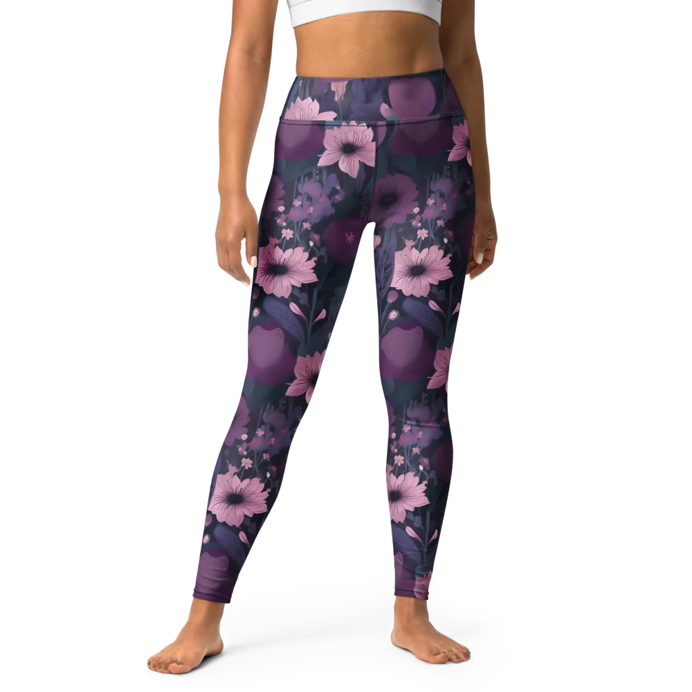 Afterdark Florals on Yoga Leggings — Front