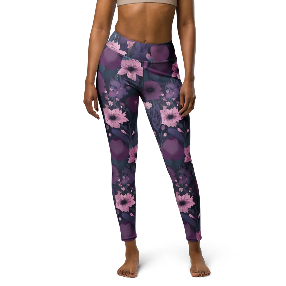 Afterdark Florals on Yoga Leggings — Front