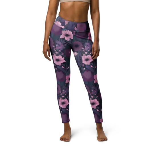 Afterdark Florals on a Yoga Leggings