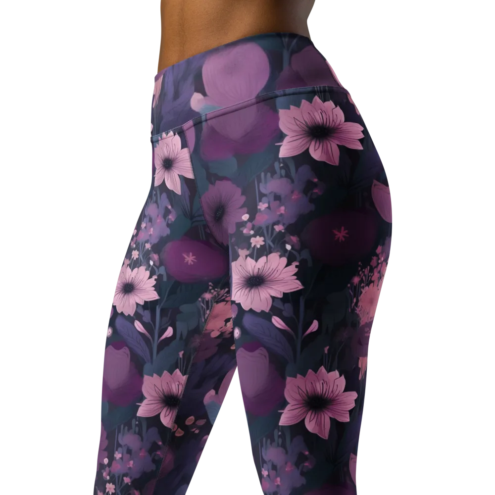 Afterdark Florals on Yoga Leggings — Left Front