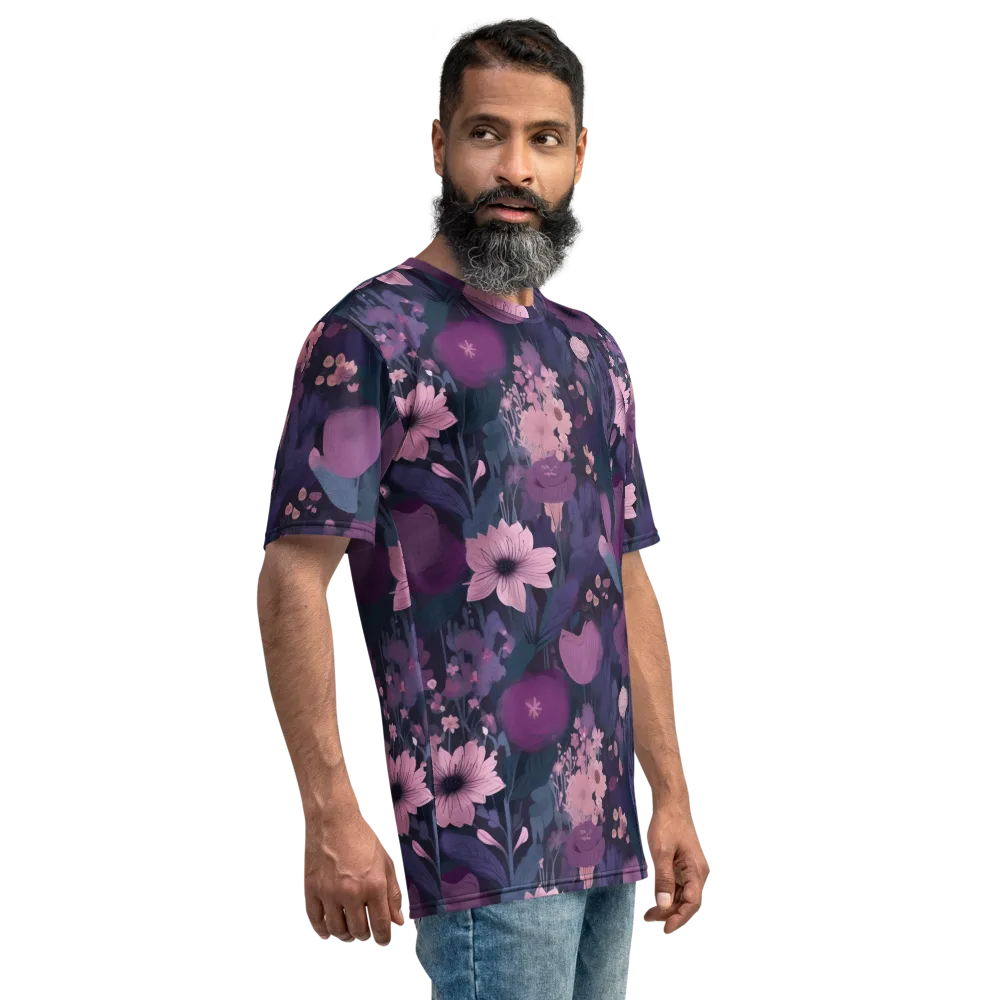 Afterdark Florals on Men's Crew Neck T-Shirt — Right