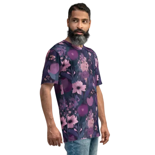 Afterdark Florals on a Men's Crew Neck T-Shirt