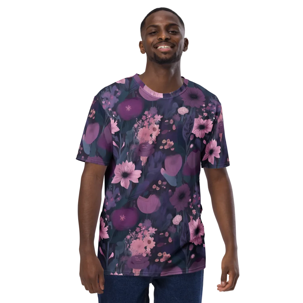 Afterdark Florals on Men's Crew Neck T-Shirt — Front