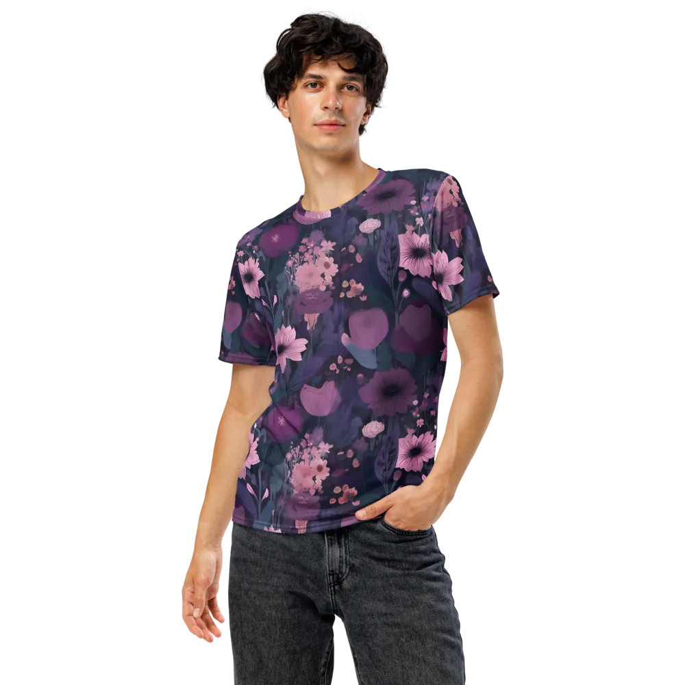 Afterdark Florals on Men's Crew Neck T-Shirt — Front