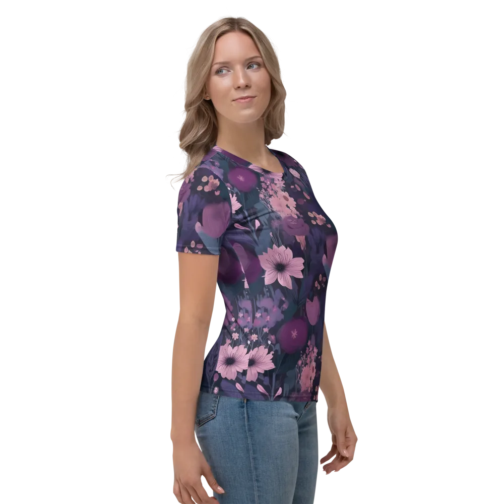 Afterdark Florals on Women's Crew Neck T-Shirt — Right