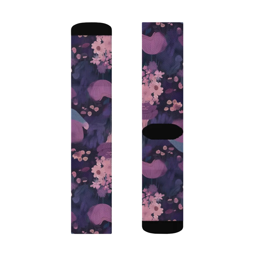 Afterdark Florals on Socks — Left Sock