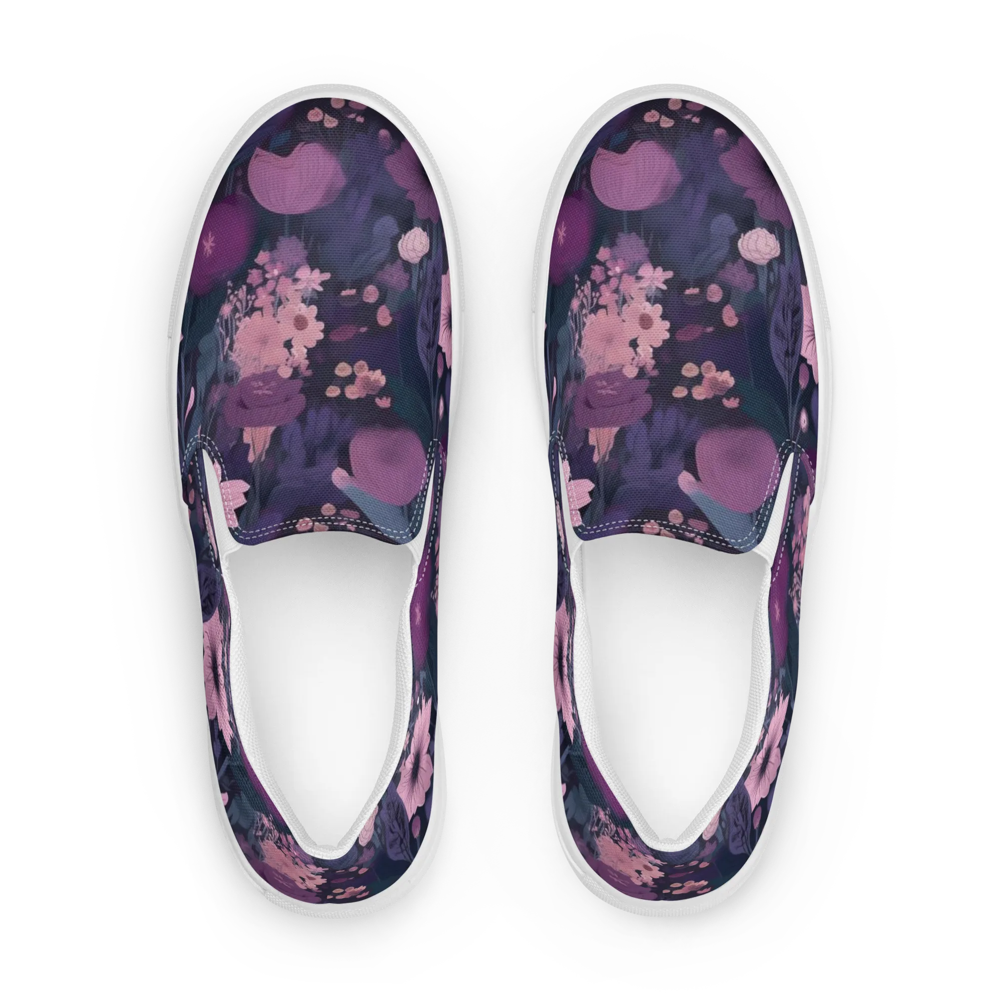 Afterdark Florals on Women's Slip-On Canvas Shoes — Front
