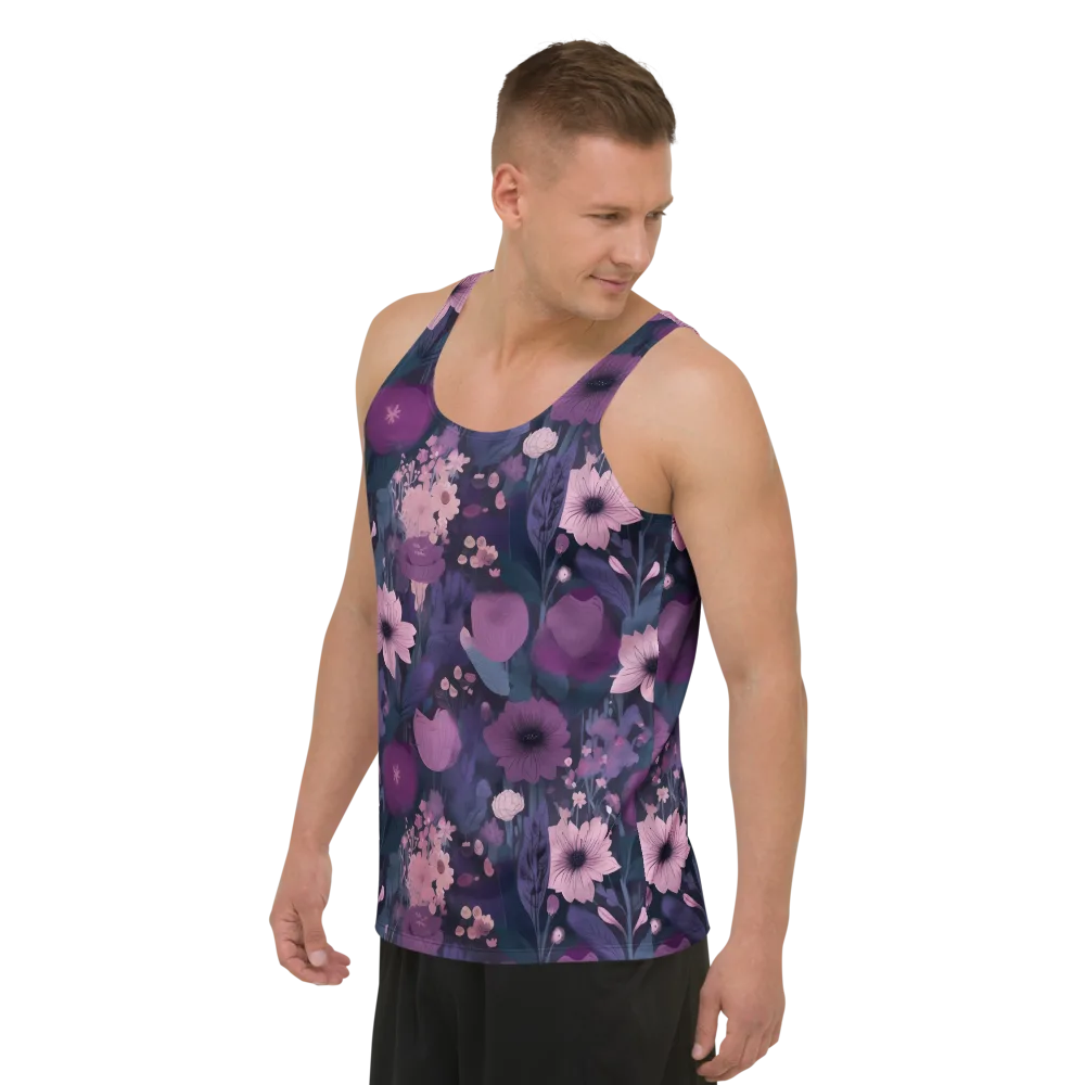 Afterdark Florals on Men's Tank Top — Left Front