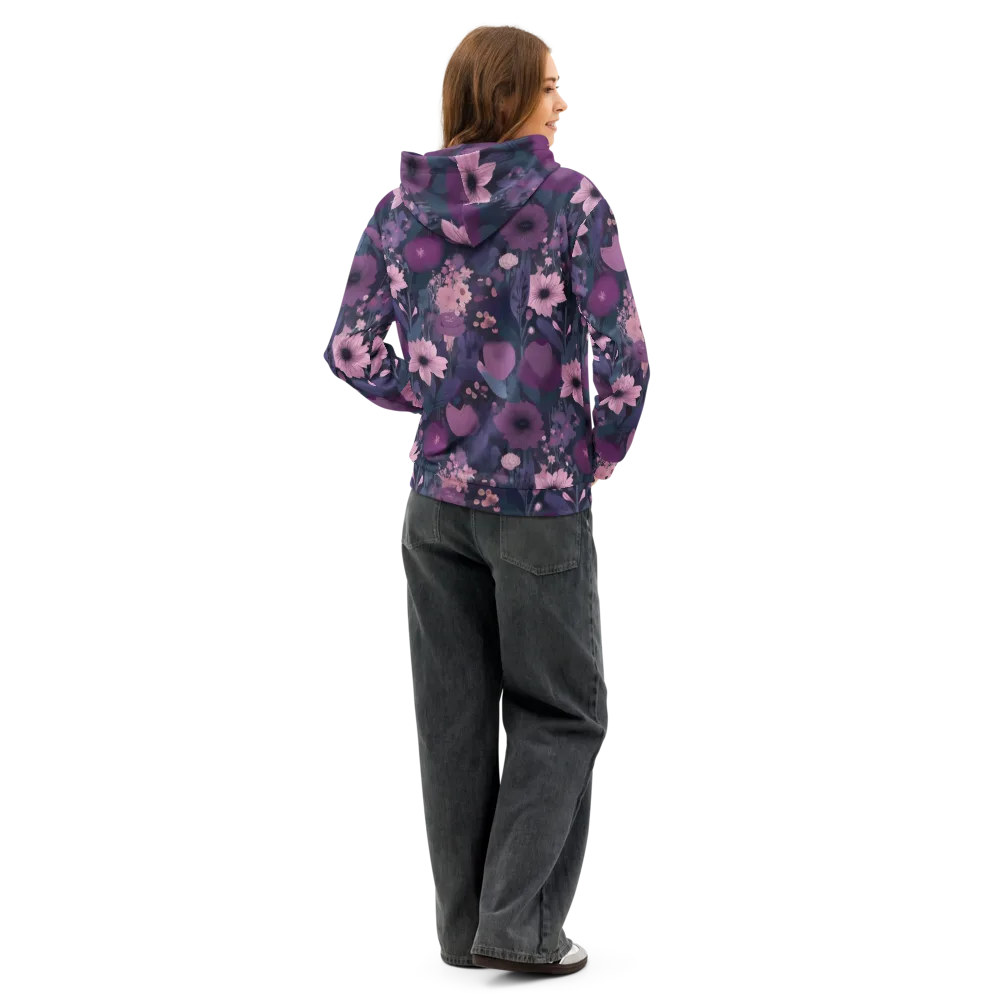 Afterdark Florals on Cotton Hoodie — Back