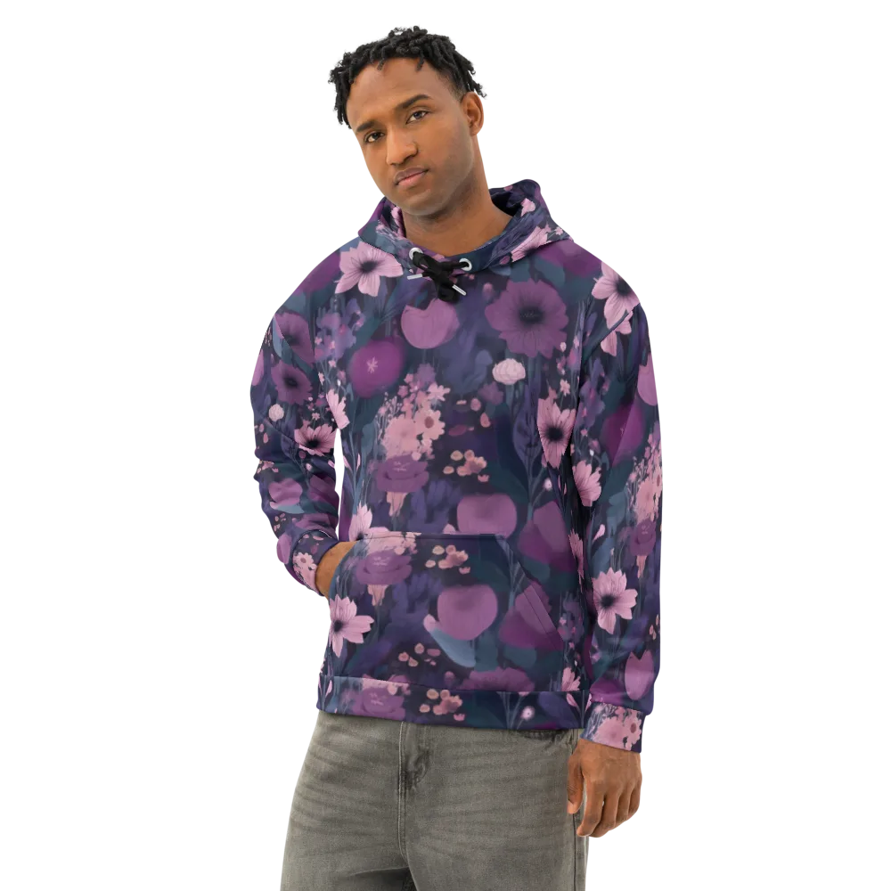 Afterdark Florals on Cotton Hoodie — Left Front