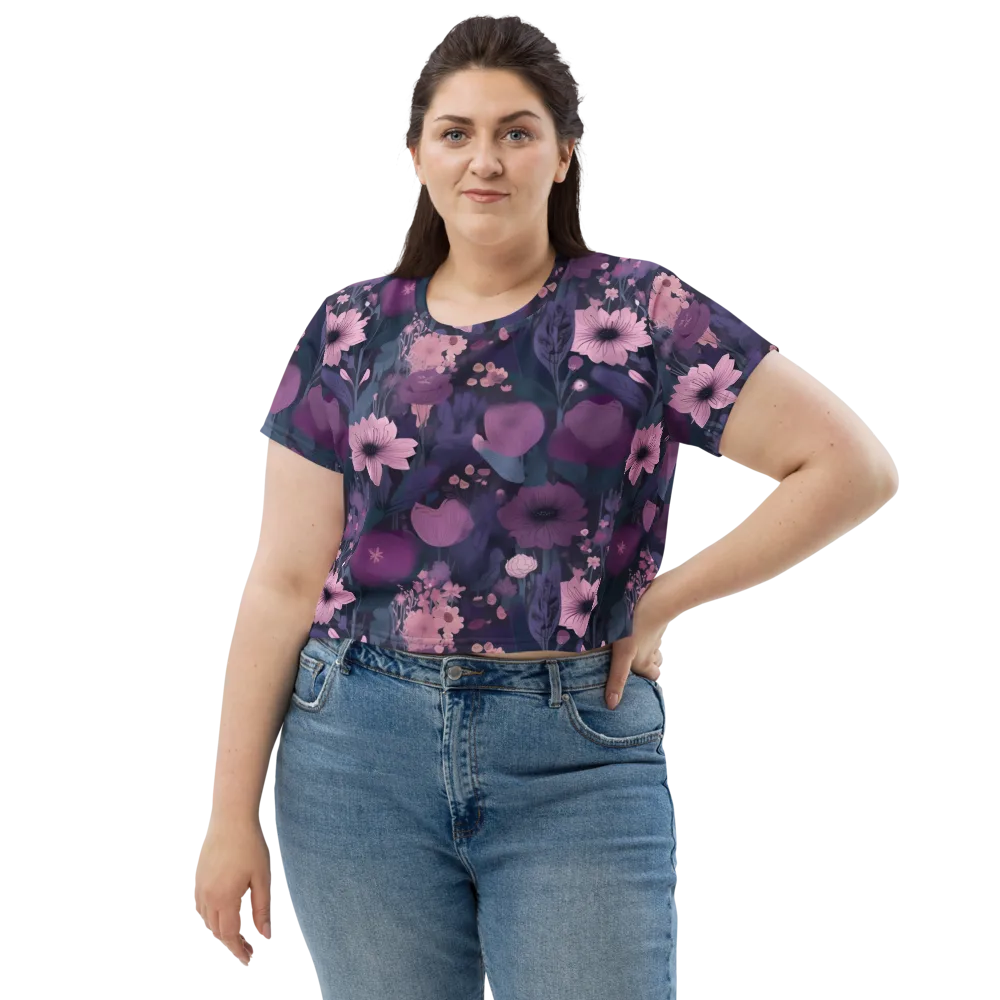 Afterdark Florals on Crop Tee — Front