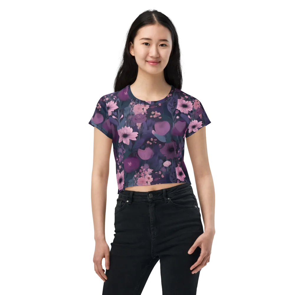 Afterdark Florals on Crop Tee — Front