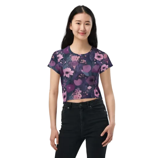 Afterdark Florals on a Crop Tee