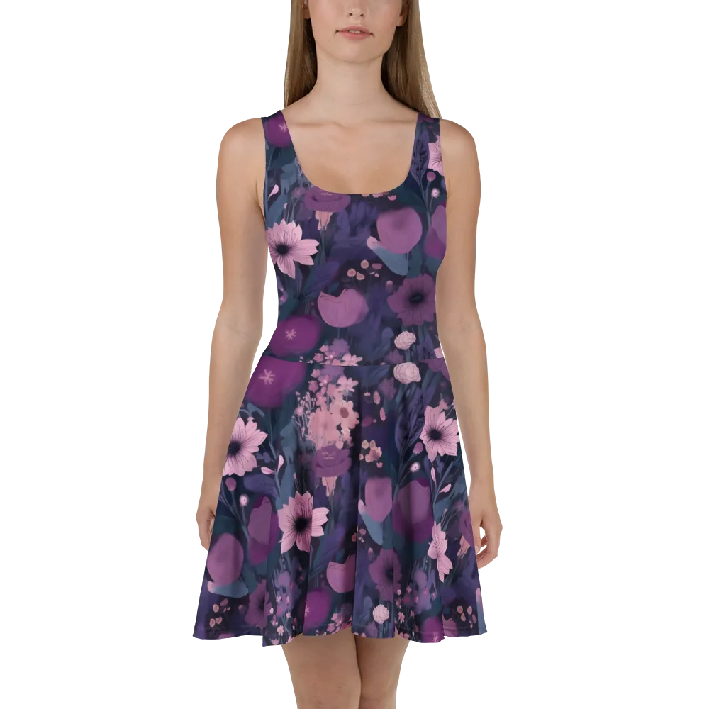 Afterdark Florals on Skater Dress — Front