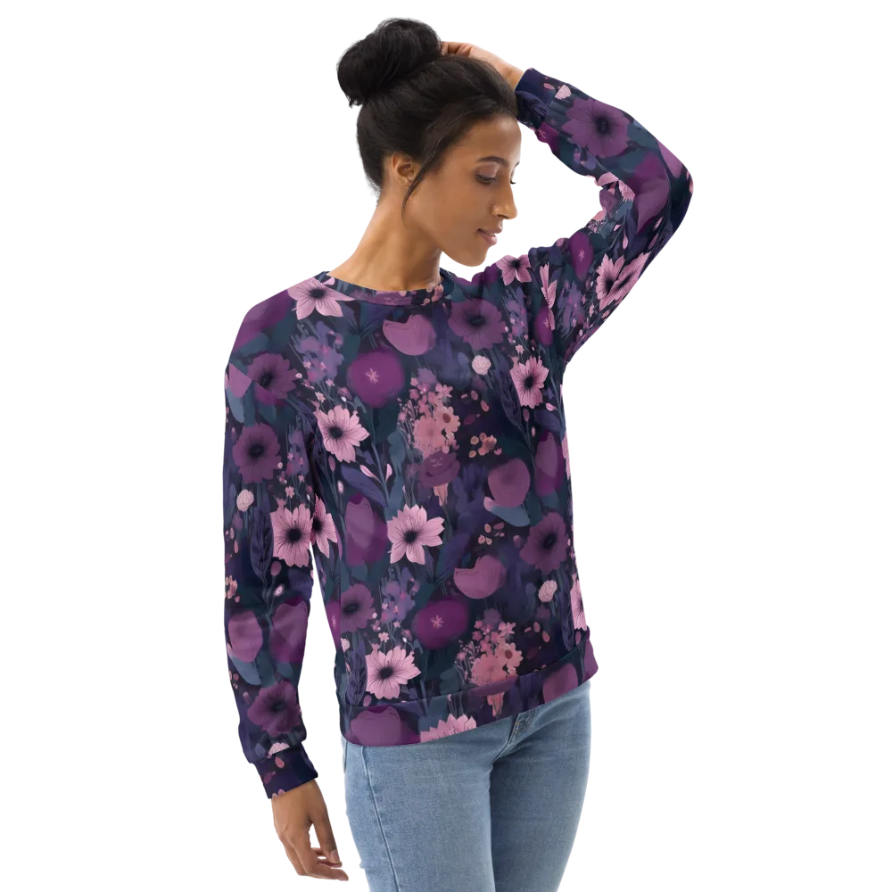 Afterdark Florals on Sweatshirt — Right Front