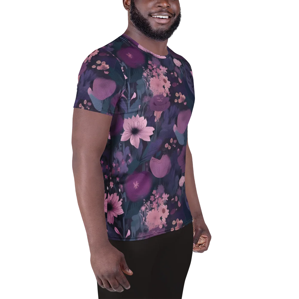 Afterdark Florals on Men's Athletic T-Shirt — Right