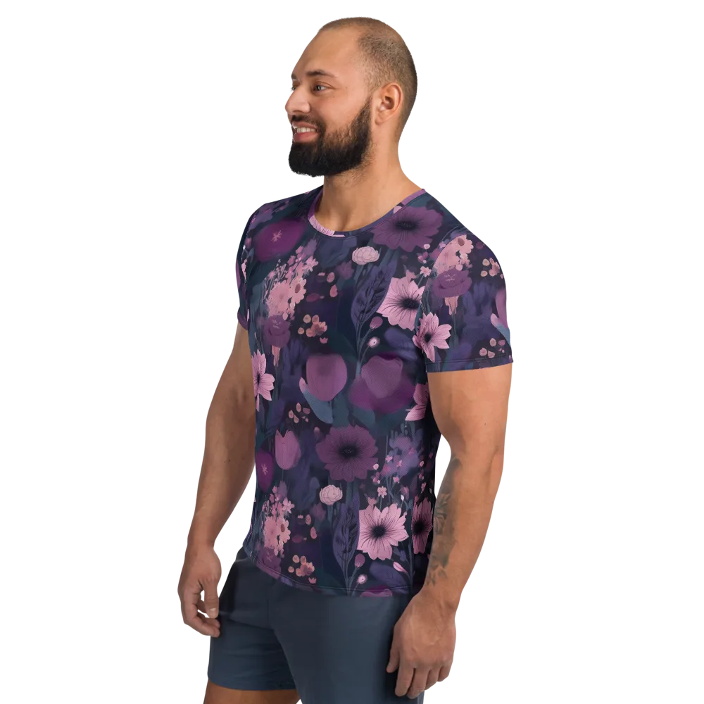Afterdark Florals on Men's Athletic T-Shirt — Left