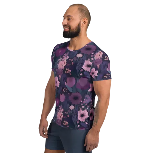 Afterdark Florals on a Men's Athletic T-Shirt