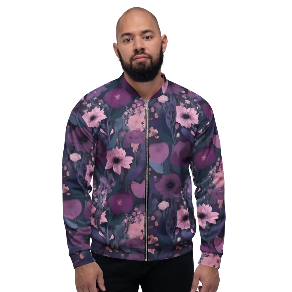 Afterdark Florals on Bomber Jacket — Front