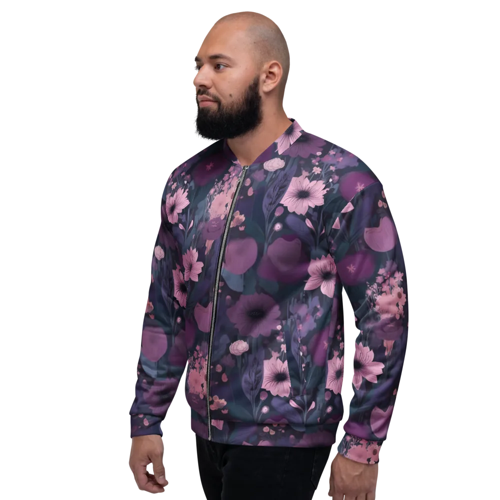 Afterdark Florals on Bomber Jacket — Left