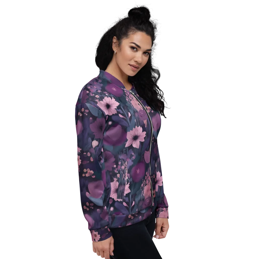 Afterdark Florals on Bomber Jacket — Right