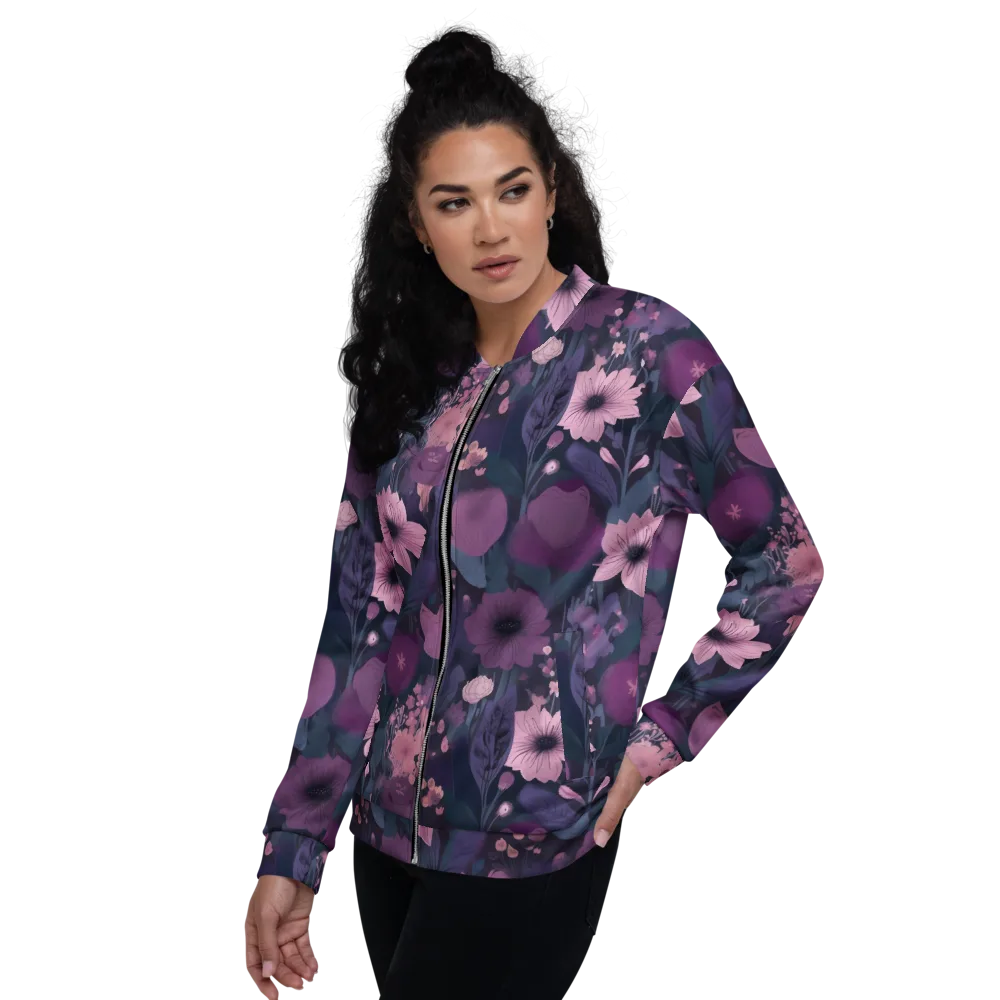 Afterdark Florals on Bomber Jacket — Left