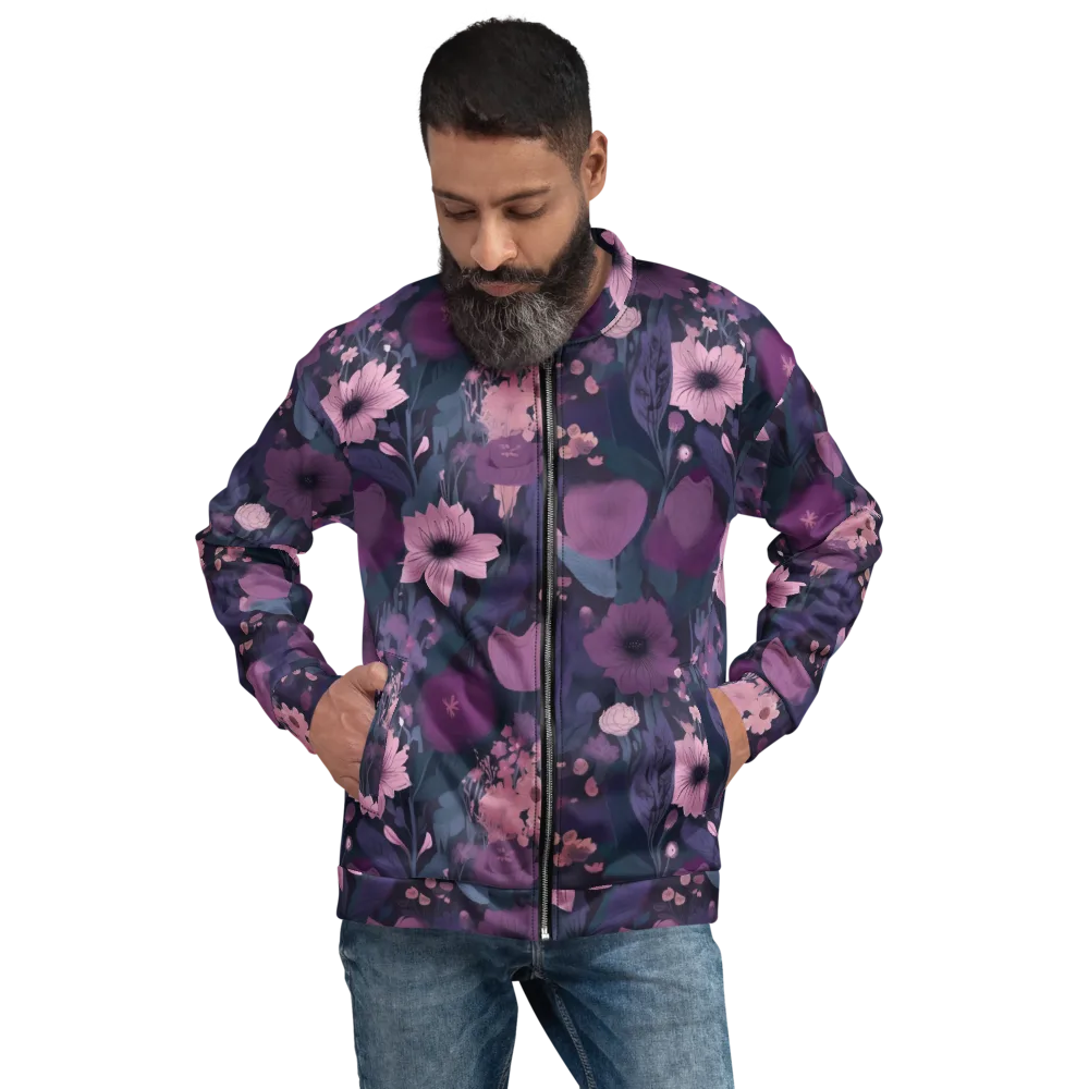 Afterdark Florals on Bomber Jacket — Front