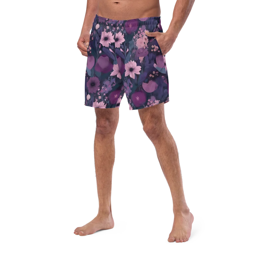 Afterdark Florals on Swim Trunks — Left Front