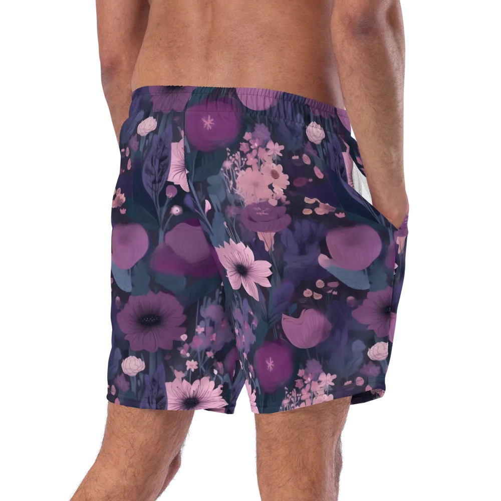 Afterdark Florals on Swim Trunks — Right Back
