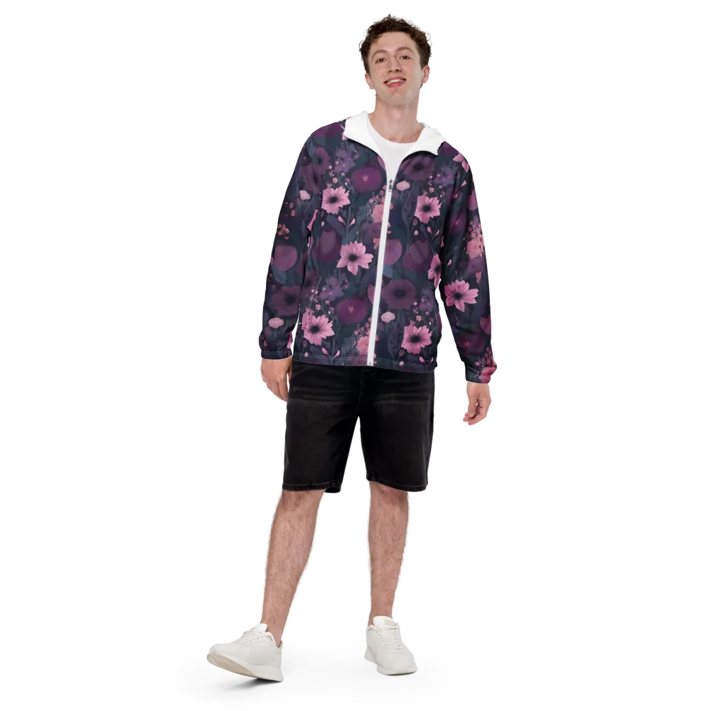 Afterdark Florals on Men's Windbreaker — Front