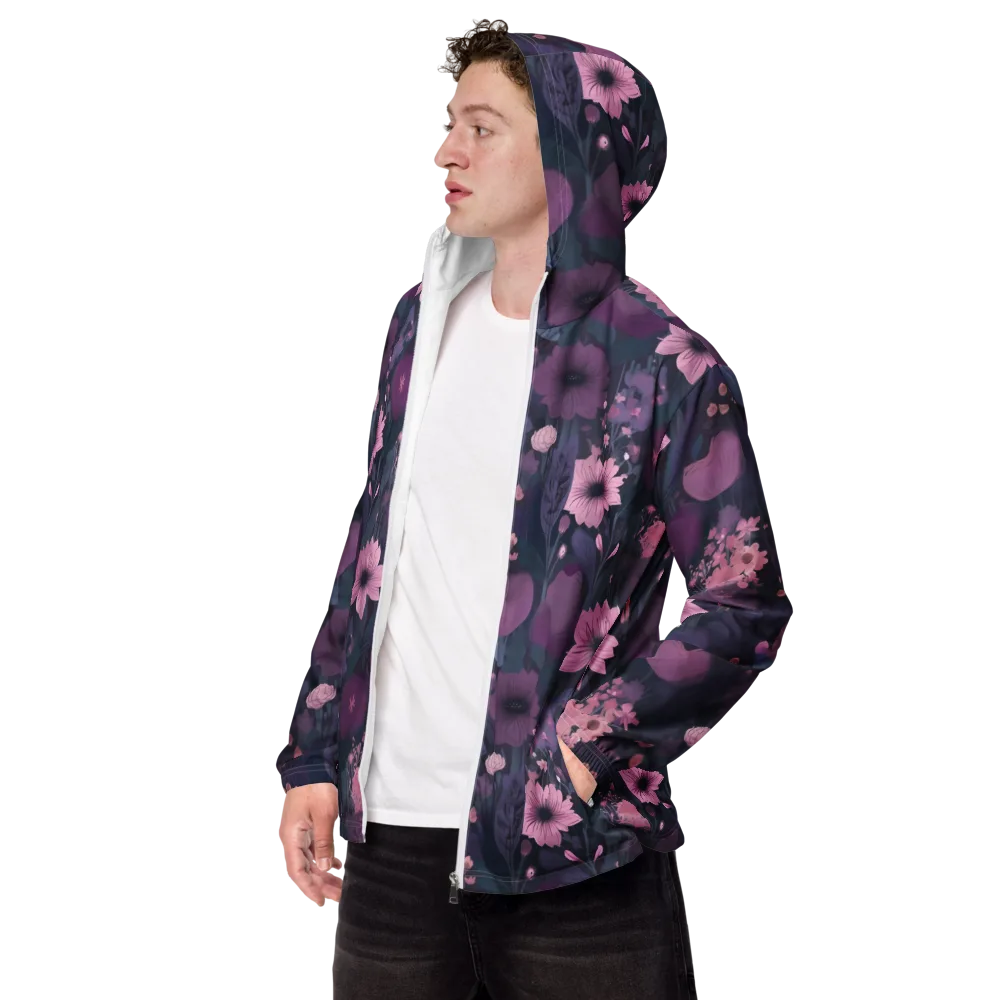 Afterdark Florals on Men's Windbreaker — Left Front