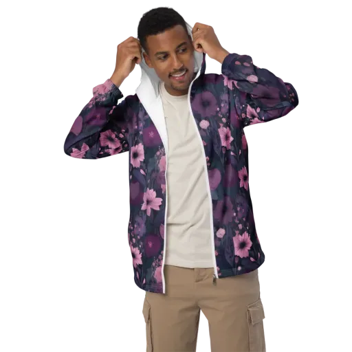 Afterdark Florals on a Men's Windbreaker