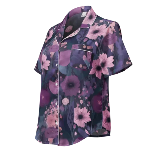 Afterdark Florals on a Women's Short Sleeve Pajama Top